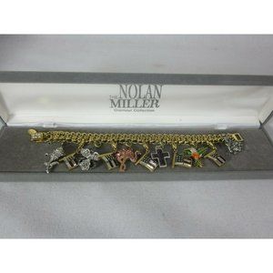 Nolan Miller KJL Flag Flower Bird Charm Bracelet